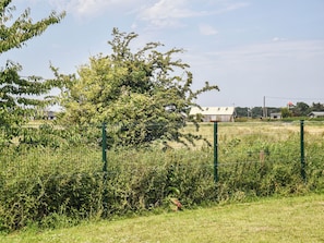 A fenced field with a tree in the foreground and a building in the background. - 2 bedroom accommodation in Repps-with-Bastwick (Repps-with-Bastwick)