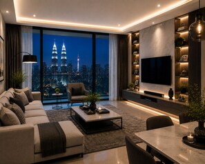 Apartment, Sea View | Living area - Jazz Service Suites Penang (Pulau)