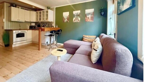 Living area - Rustic charm in the heart of Trondheim – comfortable apartment with free parking (Trøndelag)