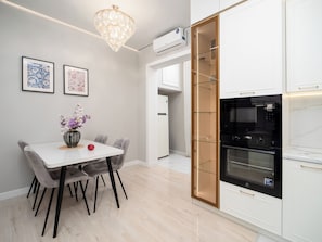 Apartment, 2 Bedrooms, Private Bathroom, Mountain View | Dining - Spacious 3-room apartments (Almaty)