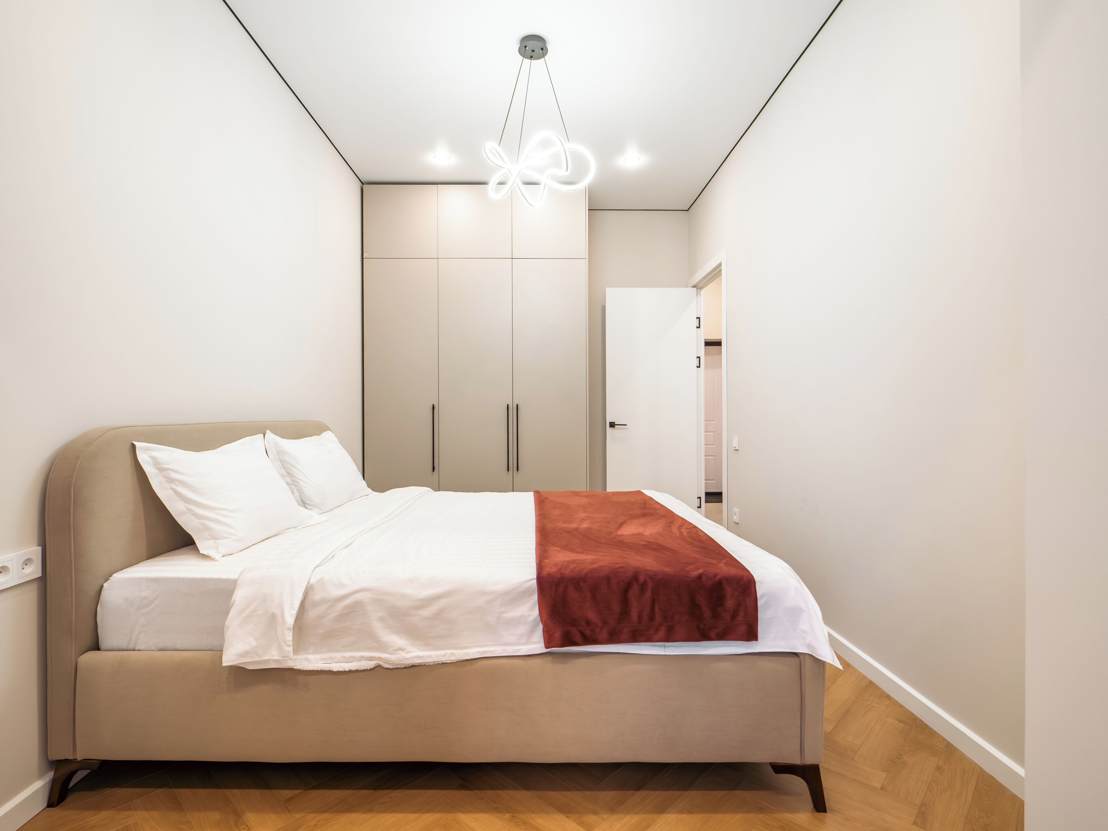 Minibar, desk, laptop workspace, iron/ironing board