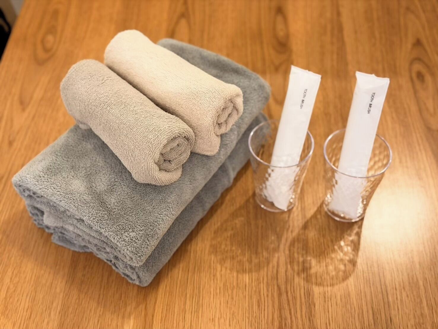 Hair dryer, towels
