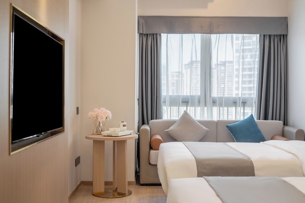 Business Double Room, City View | Laptop workspace, WiFi (free), bed sheets