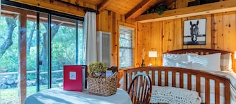Private Patio + Kitchenette + Dining | Vineyards + Coast Nearby | Creekside Room