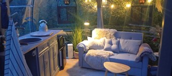A Unique, Cozy Experience with the Murmuring Stream and a View of the Sea (Bækken)
