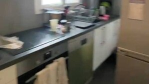 A kitchen with a stove, sink, and cabinets. - Charming Appartement 1ch/4p - Paris 17e (Paris)