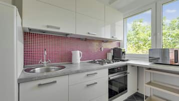Apartamento económico, no fumadores, baño privado | Cocina privada | Cafetera o tetera, hervidor eléctrico, tostadora y trona infantil