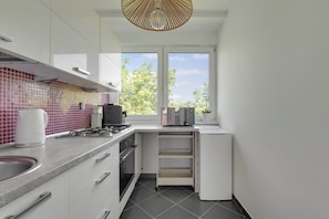Appartamento Economy, non fumatori, bagno privato | Cucina privata | Macchina per tè/caffè, bollitore elettrico, tostapane, seggiolone