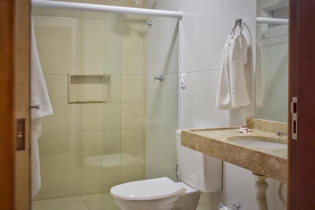 Double Room | Bathroom | Shower, towels, soap, shampoo