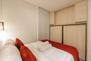 Appartement Premium, 1 lit double et 1 canapé-lit, cuisine, vue ville