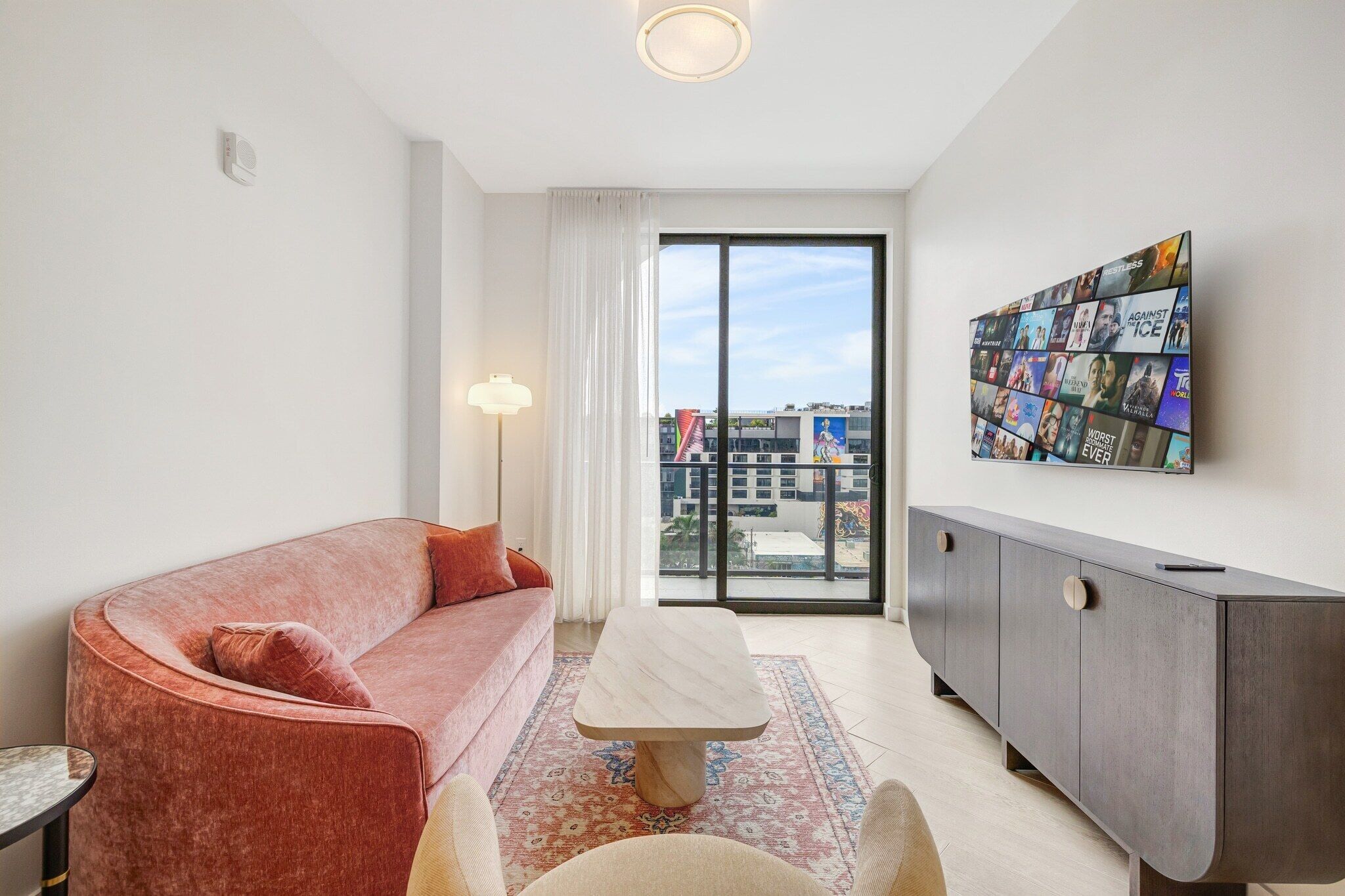 Classic-Apartment, Balkon, Strandblick | Wohnbereich