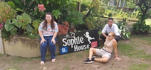 A sign for 'Sophie House' with a logo and a silhouette of a horse.