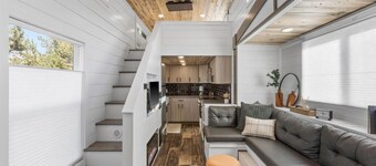 Modern Tiny Home | King Bed | A/C | Gas Fireplace