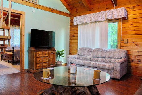 Log Cabin with Twin Ponds Near Letchworth State Park