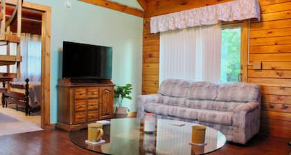 Log Cabin with Twin Ponds Near Letchworth State Park