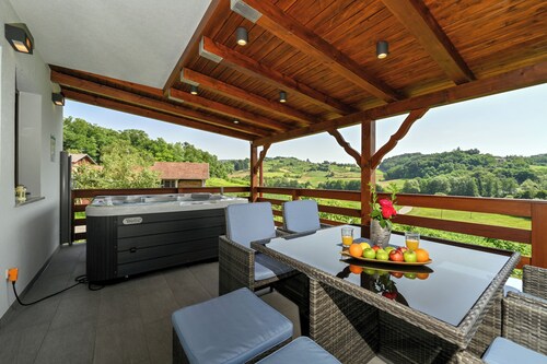 Spacious villa in Zagorje with jacuzzi, sauna, pool, barbecue, and scenic views