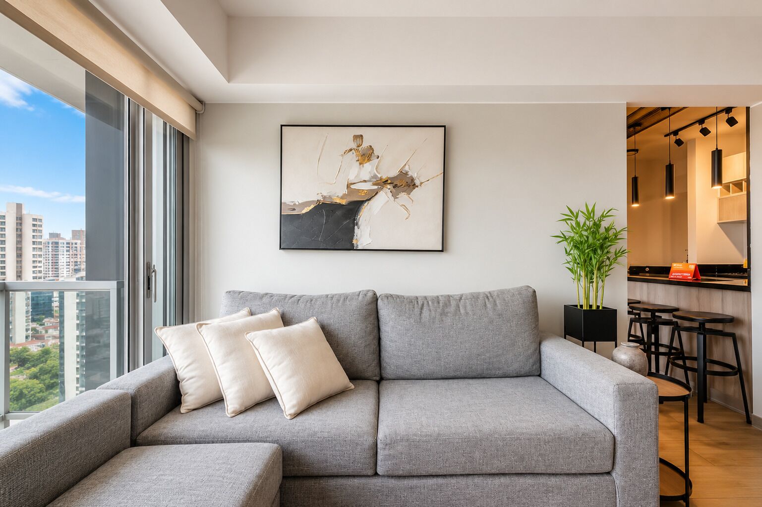 Apartment, City View | Living area