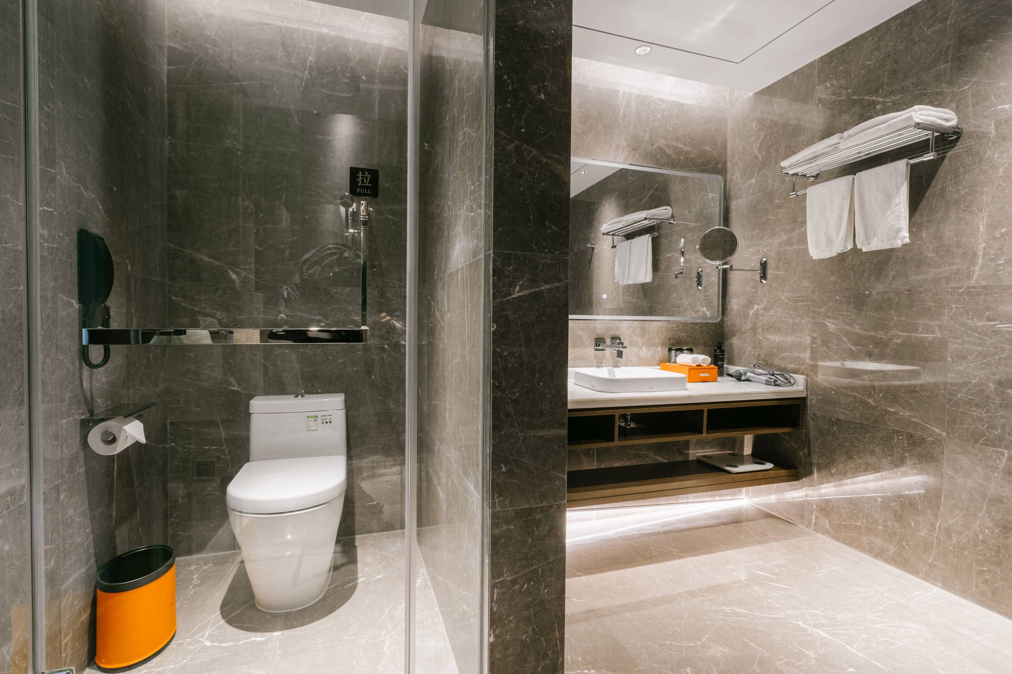 Business Suite | Bathroom | Free toiletries, hair dryer, towels, shampoo