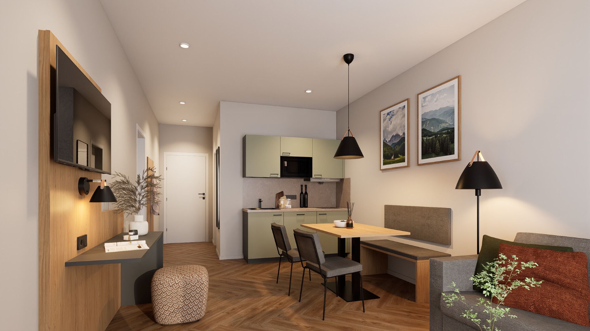 Apartment 4 Nord West - kleiner Balkon-Essbereich