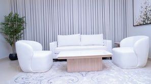 Deluxe Apartment, 1 Bedroom, City View | In-room safe, soundproofing, iron/ironing board, free WiFi - Darina Serviced Apartments (Riyadh)
