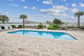 Pool - Panacea: Oceanfront Charm with Pool, & Private Beach Walkway (Murrells Inlet)