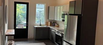 Two bedroom underground space sits right on the water.