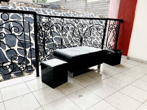 Terrace/patio - Furnished 2 bedroom apartment at Air Base 101, Yaoundé. (Yaoundé)