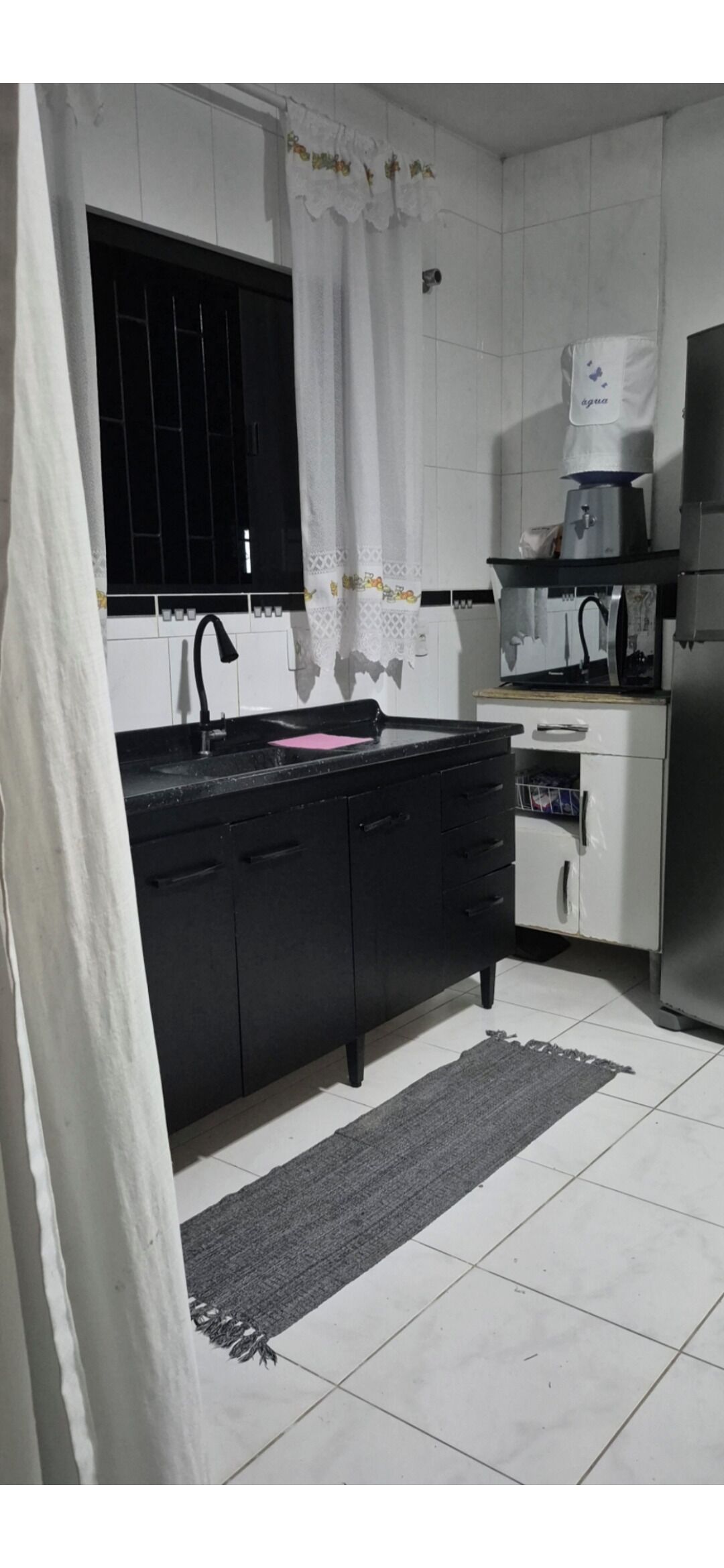 Fridge, microwave, oven, cookware/dishes/utensils