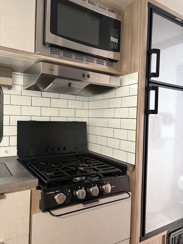 Private kitchen - Charming 3-bed recreational vehicle with AC in Bigfork (Bigfork)