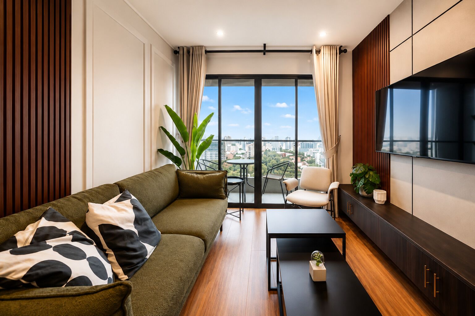 Apartment, City View | Living area