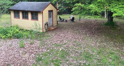 This one room camping cabin is a great alternative to a tent camp site.