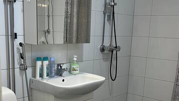Haartrockner, Bidet, Handtücher, Seife