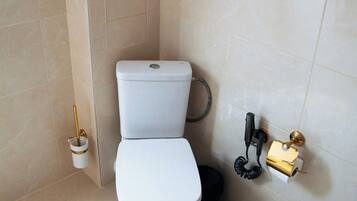 Comfort Double Room, City View | Bathroom | Shower, slippers, towels, soap