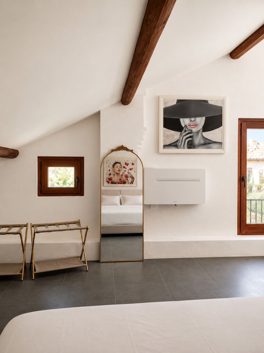 Chambre Double Luxe, 1 très grand lit, salle de bains privée, vue jardin