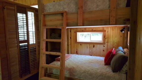Secluded forest cabins, covered porches for spotting local wildlife Pet friendly