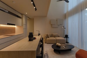 2 Bedroom Plunge Pool Villa with Fully Equipped Kitchenette | Living area - The Elan by OXO (Kerobokan)