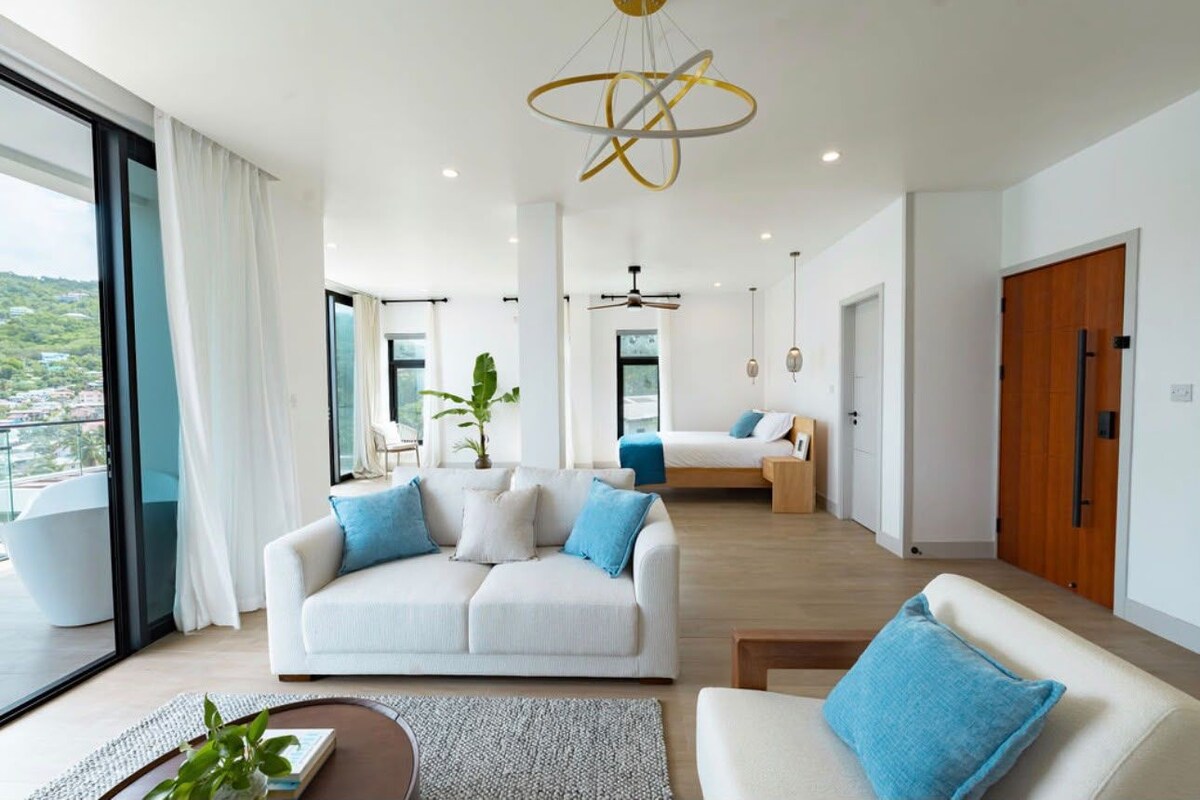 Villa de lujo, vistas al mar | Sábanas de algodón egipcio y ropa de cama de alta calidad