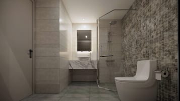 Premium-Suite, Balkon, Stadtblick | Badezimmer