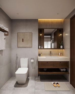 Deluxe Double or Twin Room, 1 King Bed, Balcony, City View | Bathroom | Shower, hair dryer, towels, soap - SIGNATURE by CIBI HOMES (Hanoi)