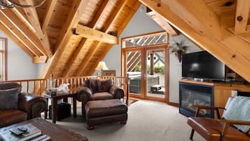 TV, fireplace, offices