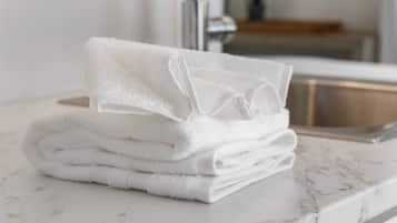 Towels, soap, toilet paper