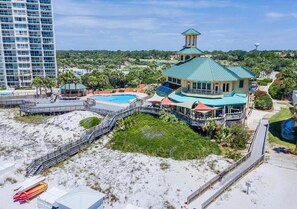 A resort with a pool, a gazebo, and a building with a green roof. - Observation Point 359 - Sandestin Retreat (Miramar Beach)