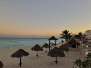 On the beach, sun-loungers, beach towels - Three Bedroom Beachfront Villa - Private Heated Pool & Beach Access (Cancun)