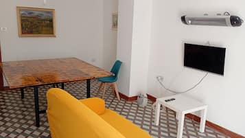 TV, DVD player, books, printers