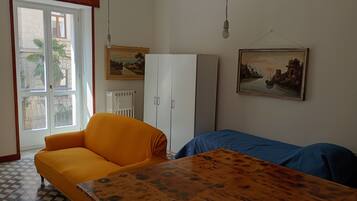 TV, DVD player, books, printers