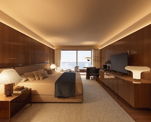Kamar Twin Deluks, 1 Tempat Tidur King, pemandangan samudra