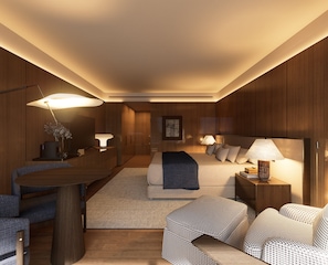 Kamar Twin Deluks, 1 Tempat Tidur King, pemandangan samudra