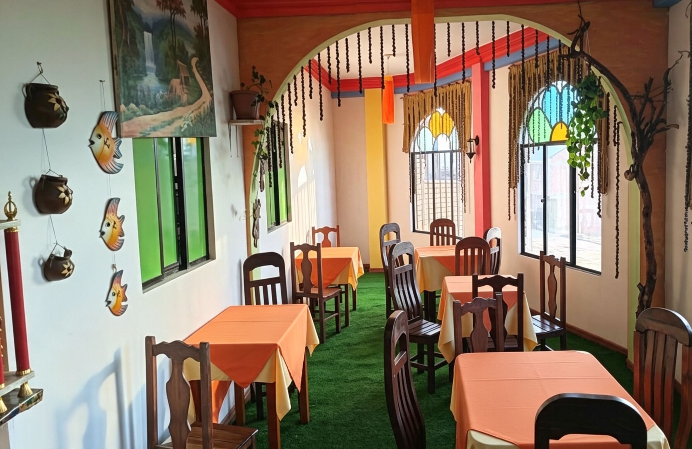 Phòng đôi hoặc 2 giường đơn dành cho gia đình, quang cảnh hồ | Khu ăn uống