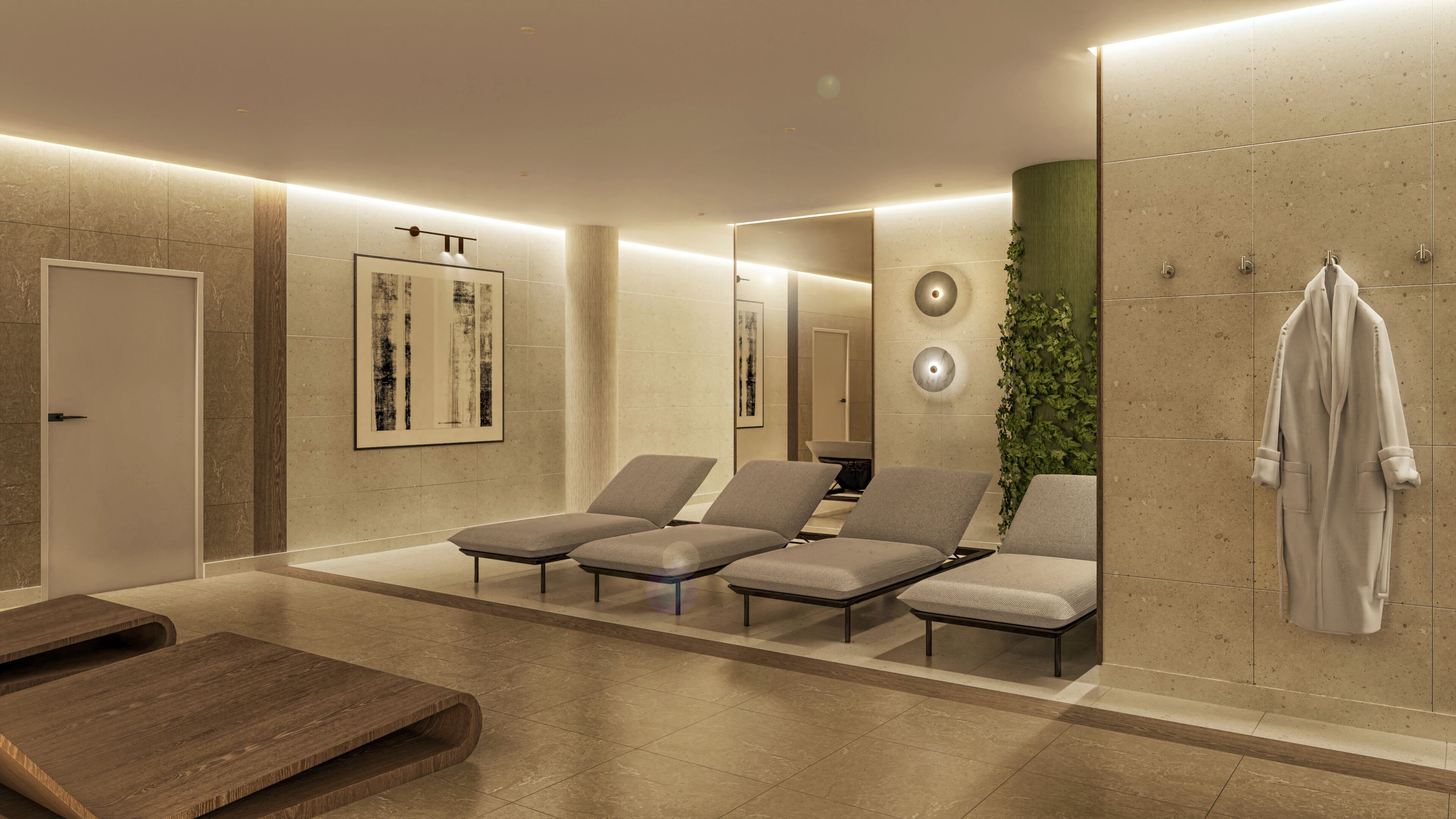 Indoor spa tub