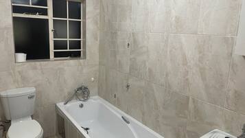 Ducha, toallas, jabón, papel higiénico